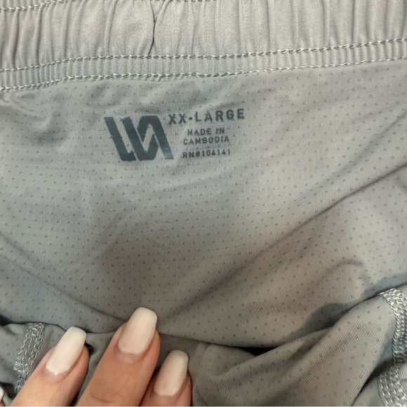 Gray Athletic Shorts with Elastic Waistband - Picture 2 of 3